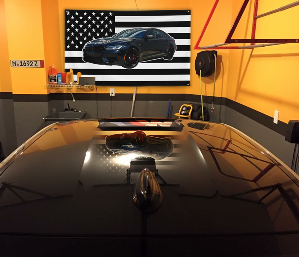 BLACK USA Car Flag