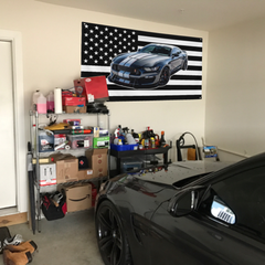 BLACK USA Car Flag