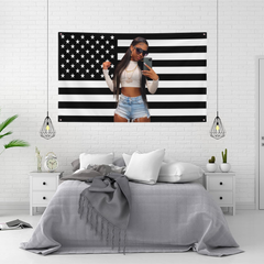 Custom BLACK USA Flag